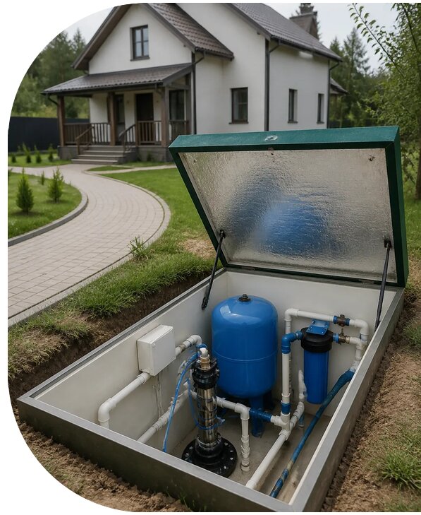 Автономное водоснабжение дома в Петергофе от 156915 р. | АПаруса-Птф